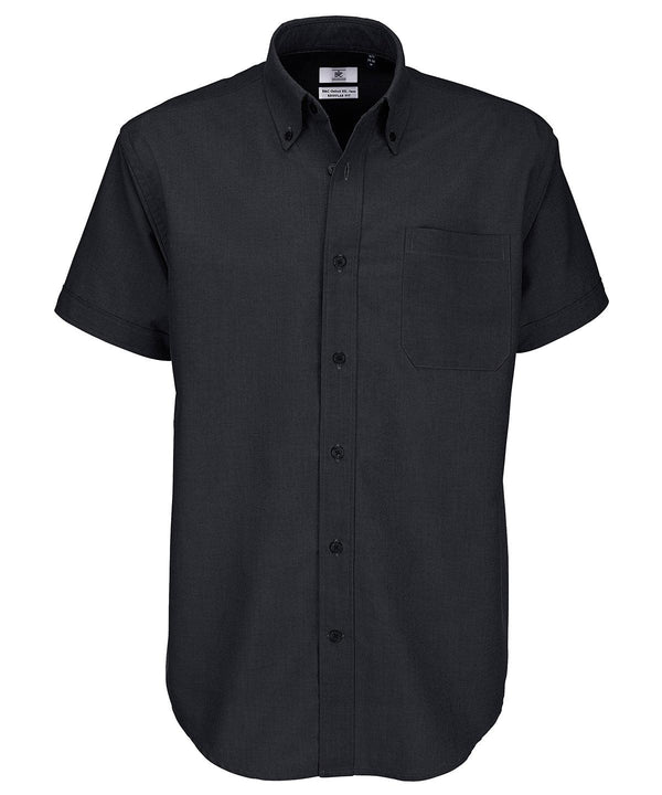 Black - B&C Oxford short sleeve /men Shirts B&C Collection Must Haves, Plus Sizes, Raladeal - Recently Added, Safe to wash at 60 degrees, Shirts & Blouses, Workwear Schoolwear Centres