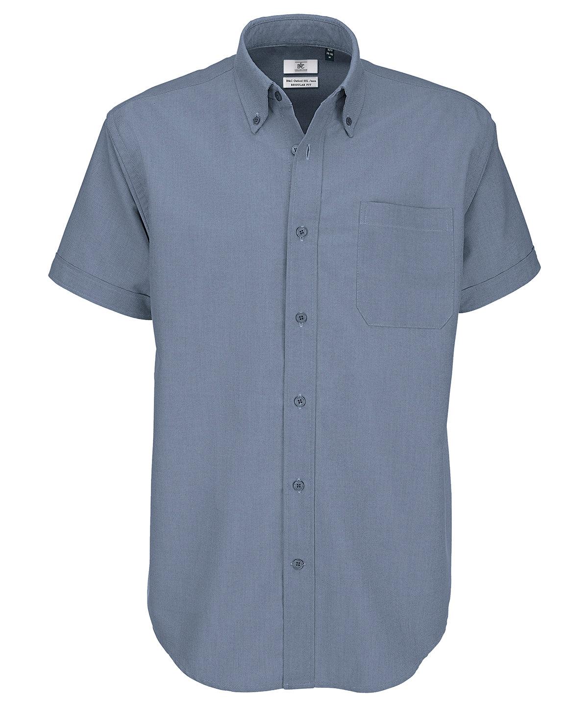 Silver Moon - B&C Oxford short sleeve /men Shirts B&C Collection Must Haves, Plus Sizes, Raladeal - Recently Added, Safe to wash at 60 degrees, Shirts & Blouses, Workwear Schoolwear Centres