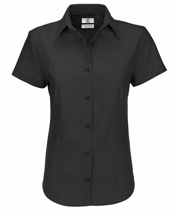 Black - B&C Oxford short sleeve /women Blouses B&C Collection Plus Sizes, Raladeal - Recently Added, Safe to wash at 60 degrees, Shirts & Blouses, Women's Fashion, Workwear Schoolwear Centres