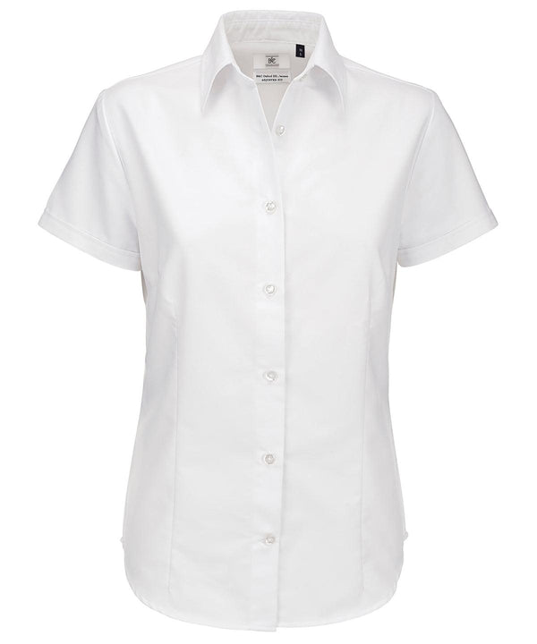White - B&C Oxford short sleeve /women Blouses B&C Collection Plus Sizes, Raladeal - Recently Added, Safe to wash at 60 degrees, Shirts & Blouses, Women's Fashion, Workwear Schoolwear Centres