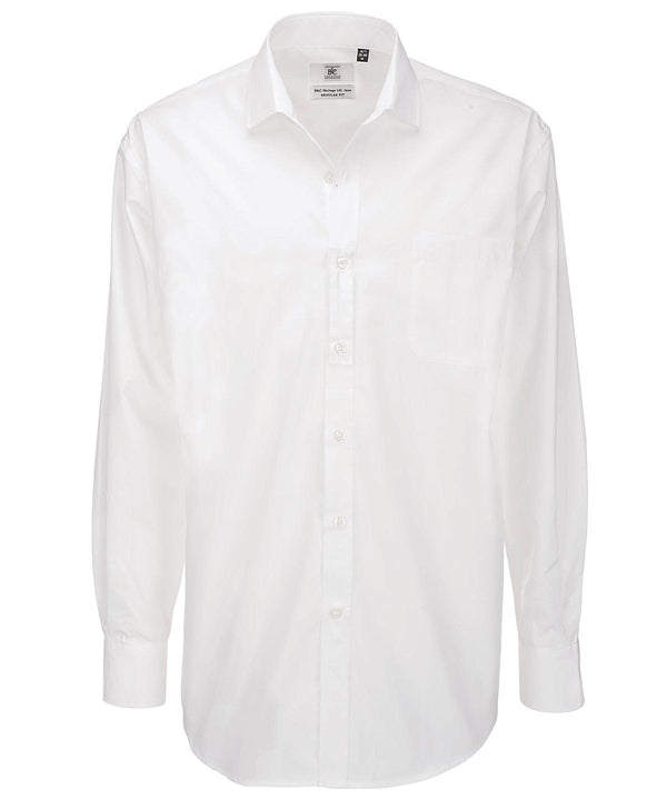 White - B&C Heritage long sleeve /men Shirts B&C Collection Plus Sizes, Raladeal - Recently Added, Shirts & Blouses Schoolwear Centres