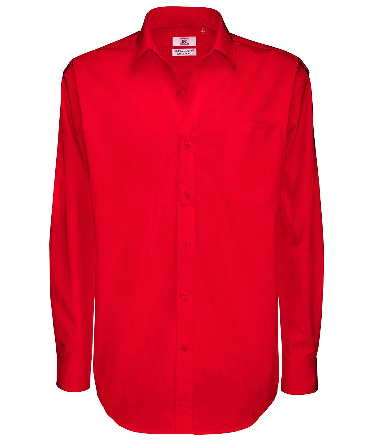 Deep Red - B&C Sharp long sleeve /men Shirts B&C Collection Plus Sizes, Raladeal - Recently Added, Shirts & Blouses Schoolwear Centres