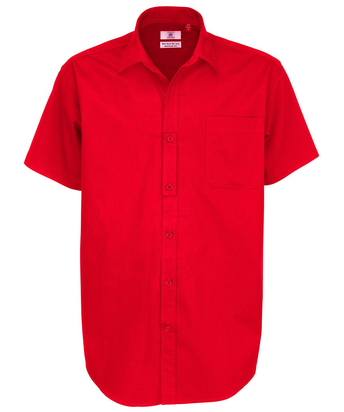 Deep Red - B&C Sharp short sleeve /men Shirts B&C Collection Plus Sizes, Raladeal - Recently Added, Shirts & Blouses Schoolwear Centres