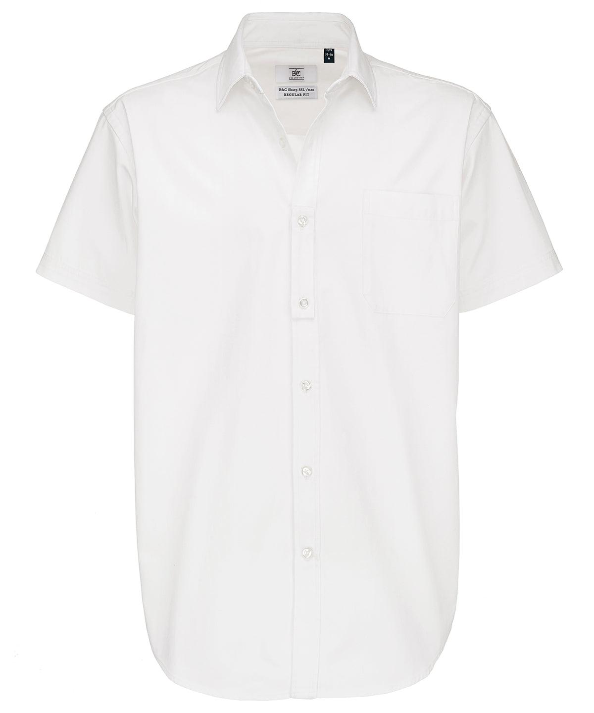 White - B&C Sharp short sleeve /men Shirts B&C Collection Plus Sizes, Raladeal - Recently Added, Shirts & Blouses Schoolwear Centres