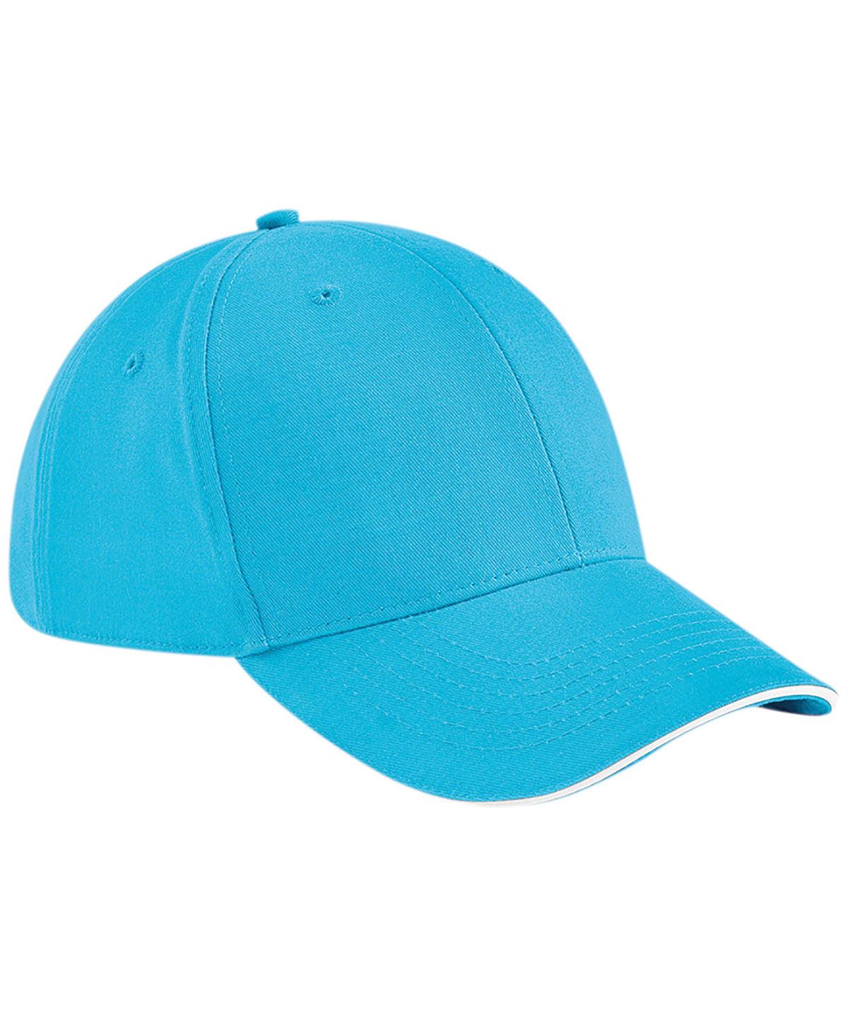 Surf Blue/White - Athleisure 6-panel cap Caps Beechfield Headwear, Must Haves, Rebrandable Schoolwear Centres