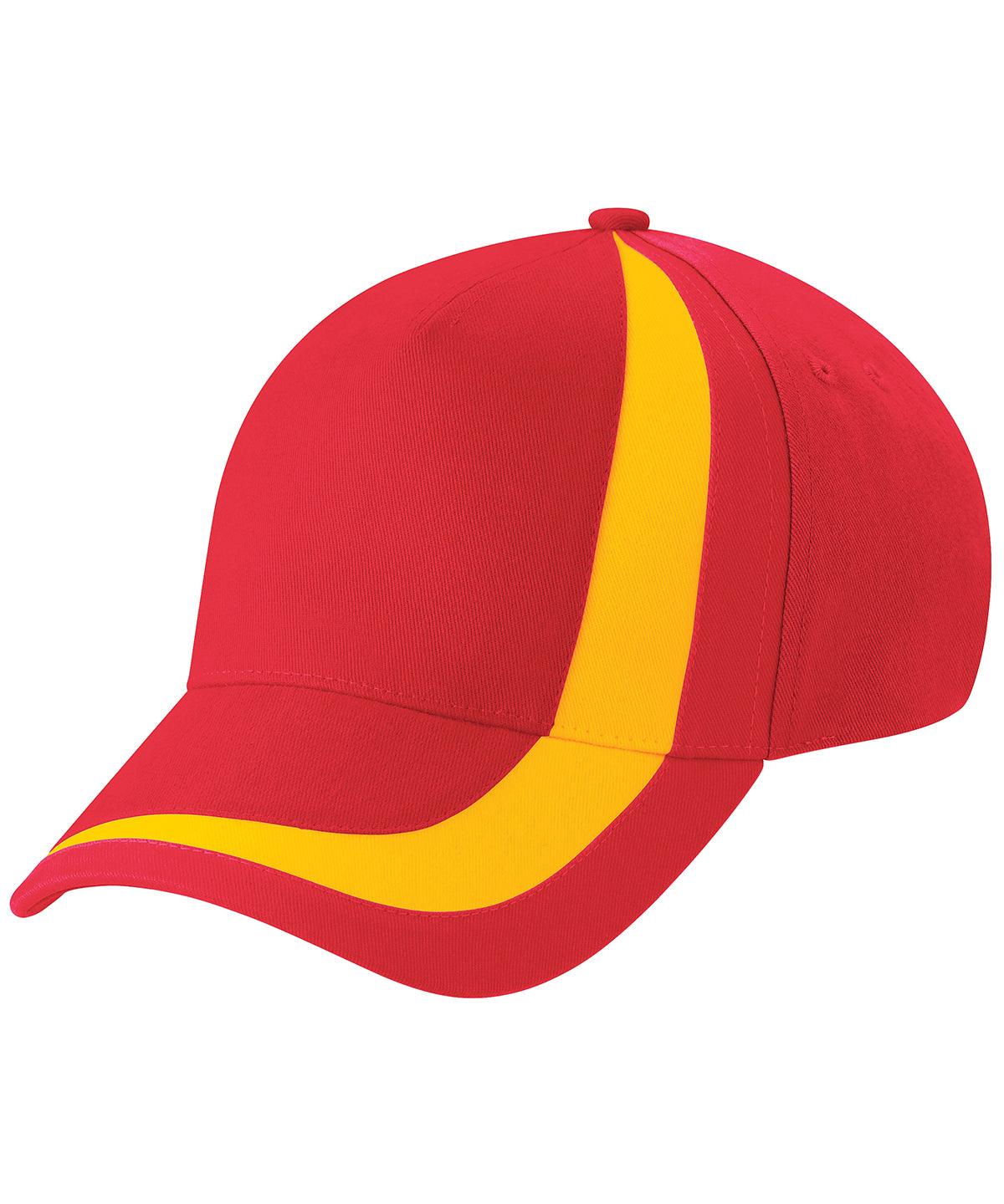 FlagRed/FlagYellow - The Nation Cap Caps Beechfield Headwear, Sports & Leisure Schoolwear Centres