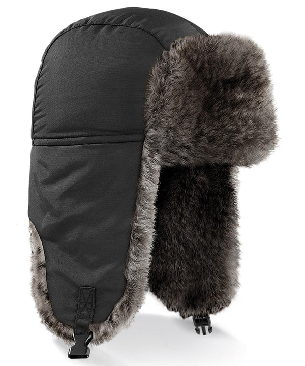 Black - Sherpa hat Hats Beechfield Headwear, Raladeal - High Stock, Sherpas, Winter Essentials Schoolwear Centres