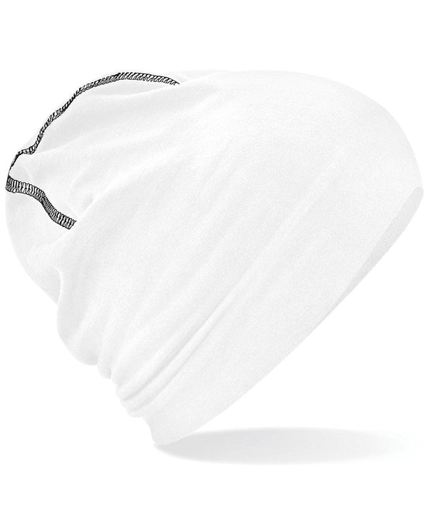 White/Black - Hemsedal cotton beanie Hats Beechfield Headwear, Rebrandable, Winter Essentials Schoolwear Centres