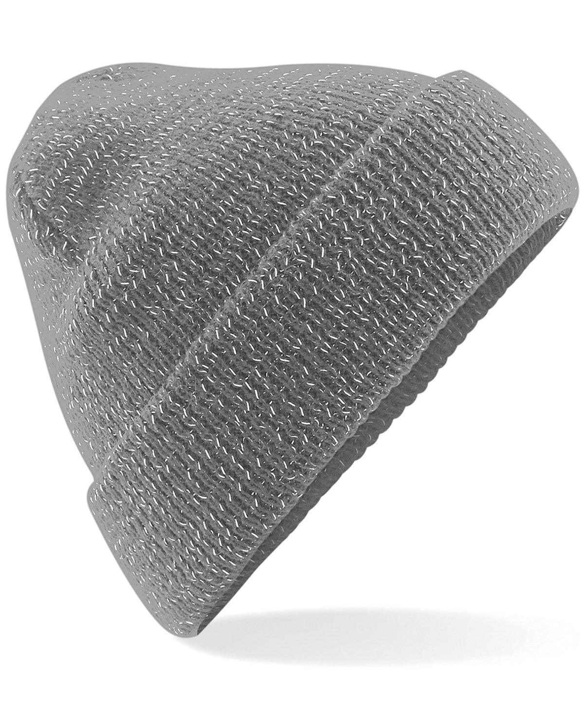 Graphite Grey - Reflective beanie Hats Beechfield Headwear, Rebrandable, Winter Essentials Schoolwear Centres