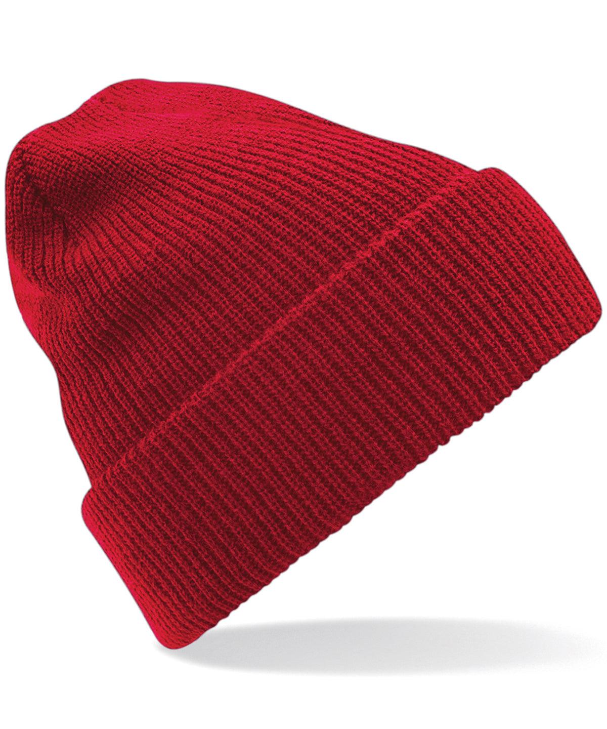 Classic Red - Heritage beanie Hats Beechfield Headwear, Must Haves, Winter Essentials Schoolwear Centres