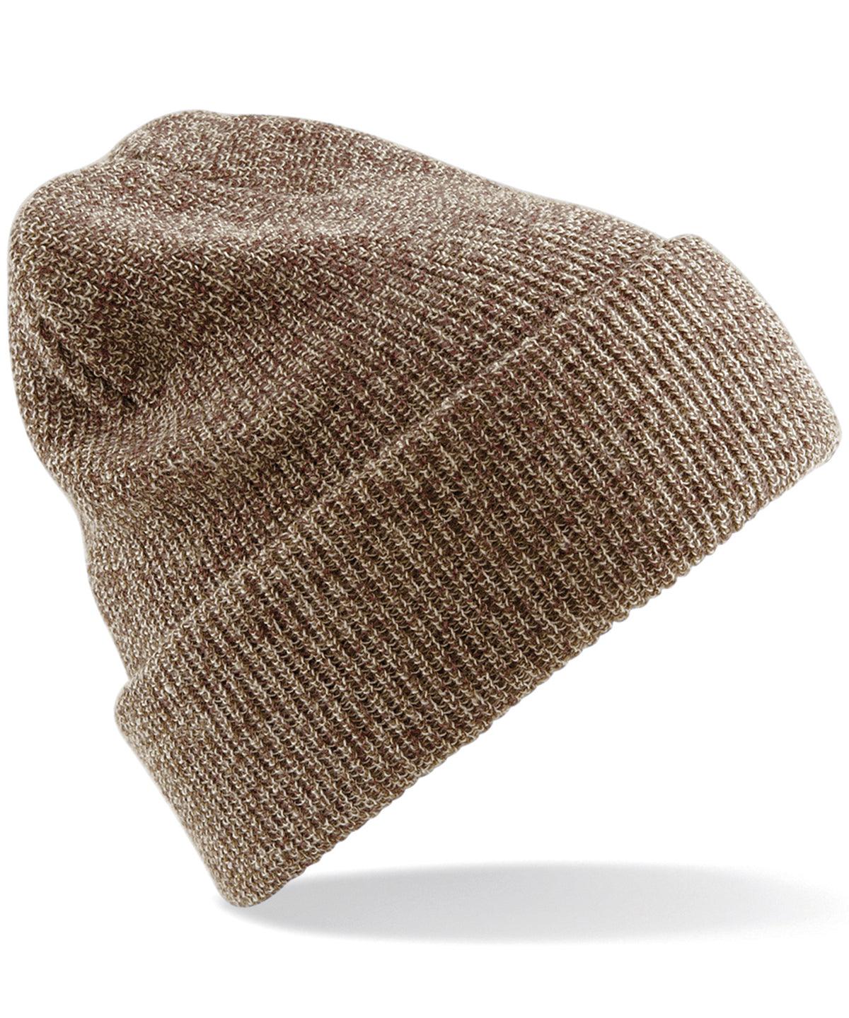 Heather Oatmeal - Heritage beanie Hats Beechfield Headwear, Must Haves, Winter Essentials Schoolwear Centres