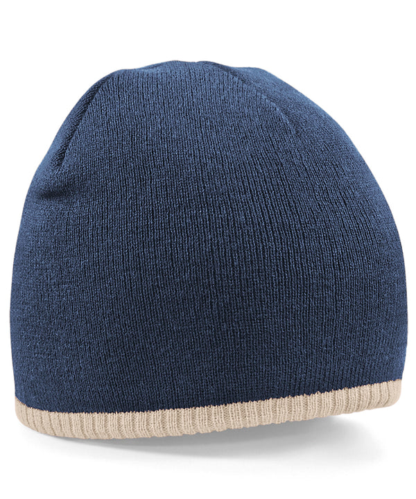 Two-tone pull-on beanie