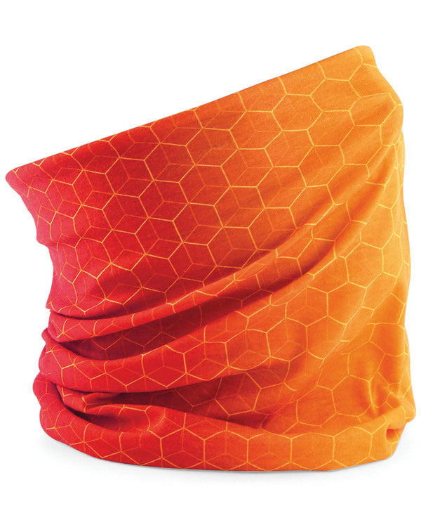 Geo Orange - Morf® geometric Snoods Beechfield Headwear, Personal Protection Schoolwear Centres