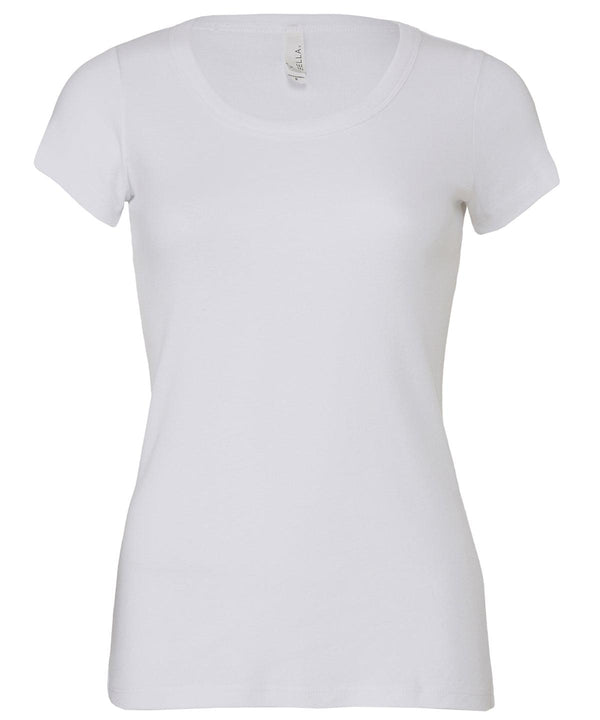 White - Baby rib short sleeve scoop neck t-shirt T-Shirts Bella Canvas T-Shirts & Vests Schoolwear Centres