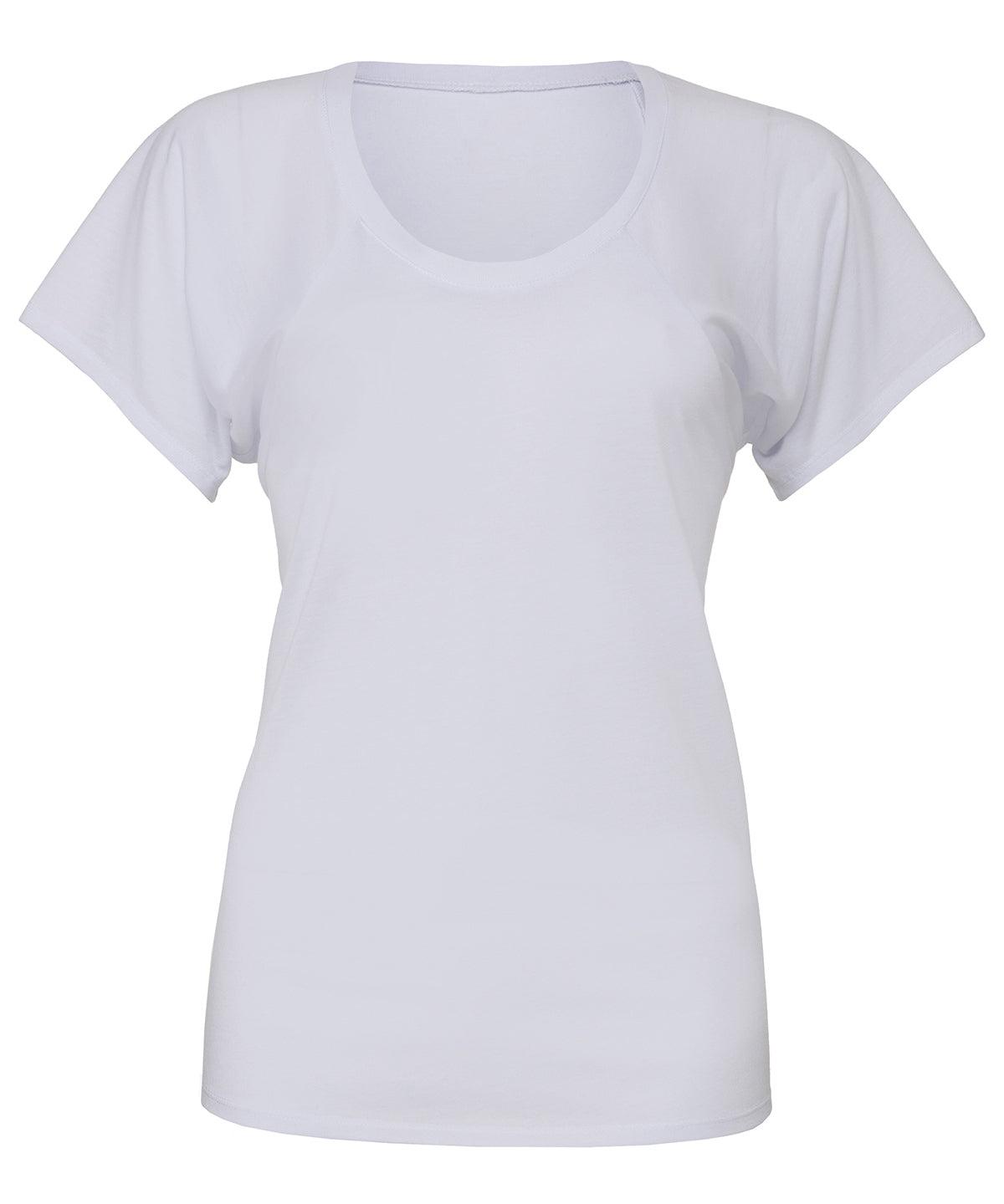 White - Flowy raglan t-shirt T-Shirts Bella Canvas Rebrandable, T-Shirts & Vests, Women's Fashion Schoolwear Centres