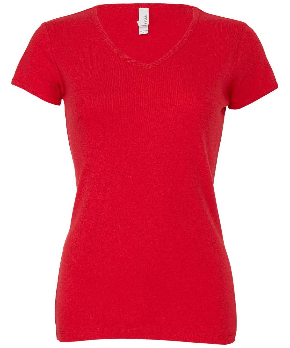 Red - Baby rib short sleeve v-neck t-shirt T-Shirts Bella Canvas T-Shirts & Vests Schoolwear Centres