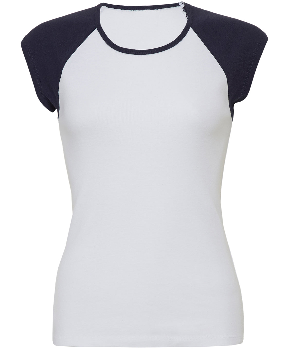 Baby rib cap sleeve contrast raglan t-shirt