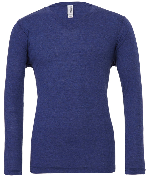 Unisex triblend long sleeve v-neck t-shirt