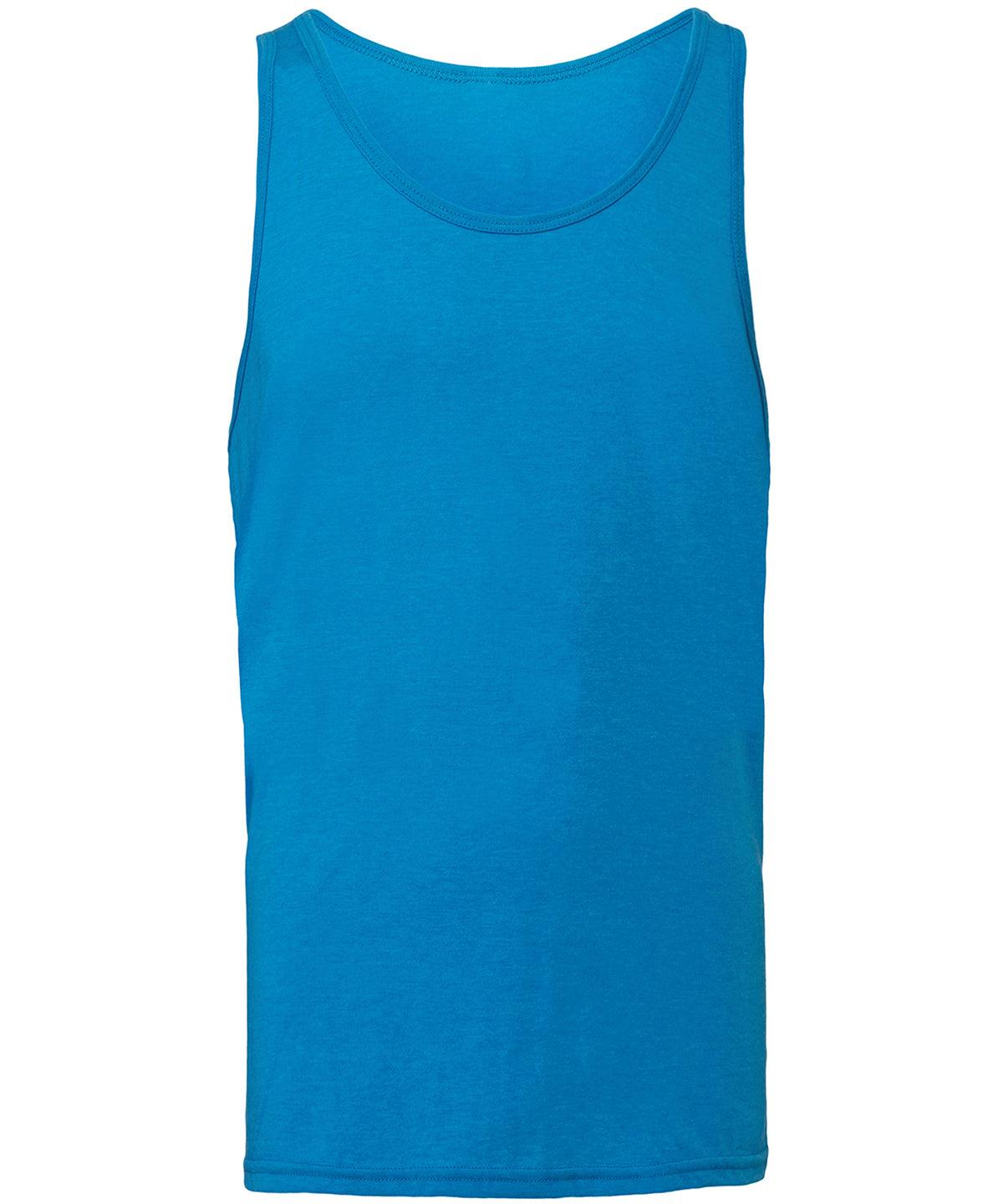 Neon Blue - Unisex Jersey tank top Vests Bella Canvas Hyperbrights and Neons, Must Haves, Rebrandable, T-Shirts & Vests Schoolwear Centres