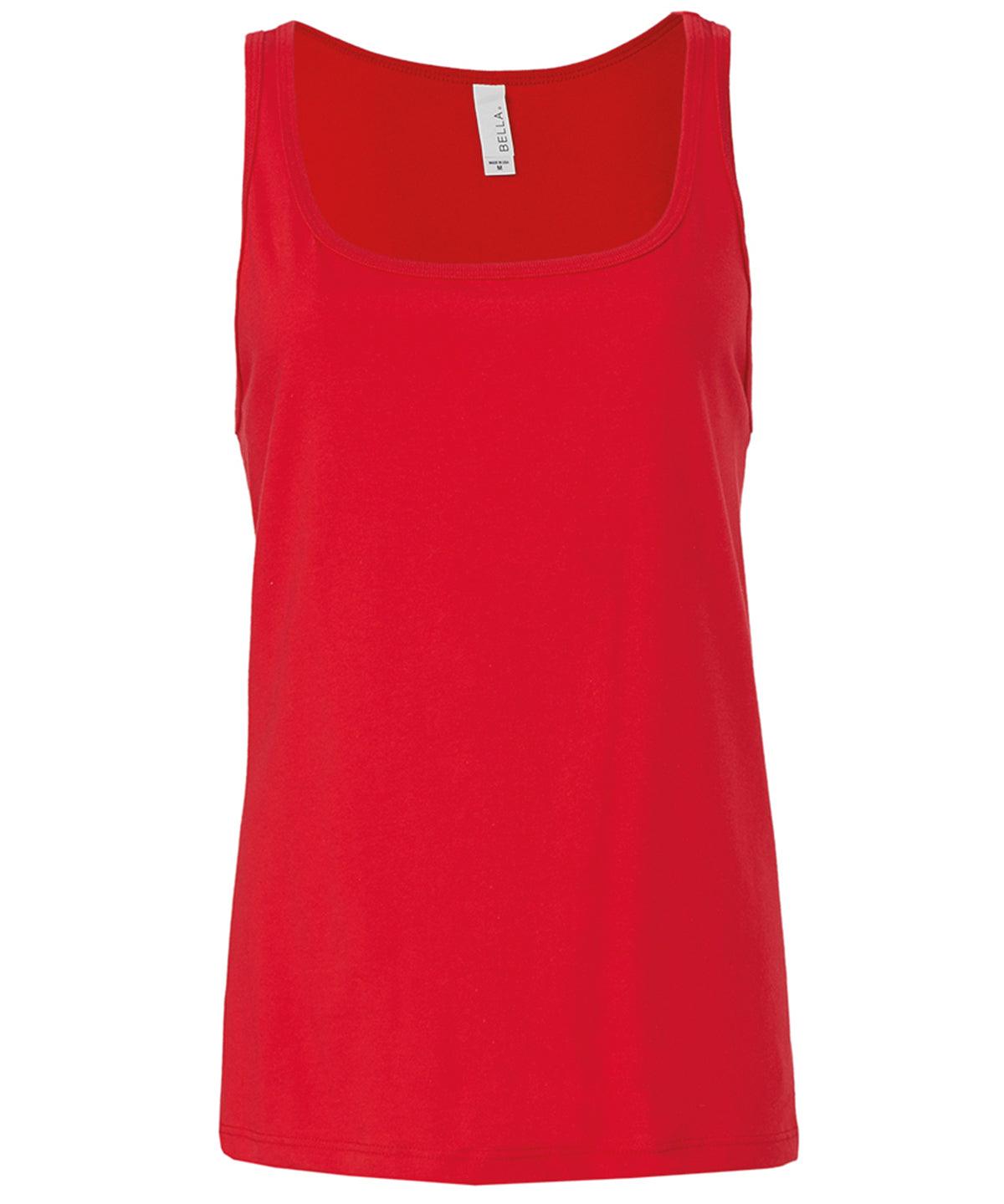 Red - Women's relaxed Jersey tank top Vests Bella Canvas Rebrandable, T-Shirts & Vests, Women's Fashion Schoolwear Centres