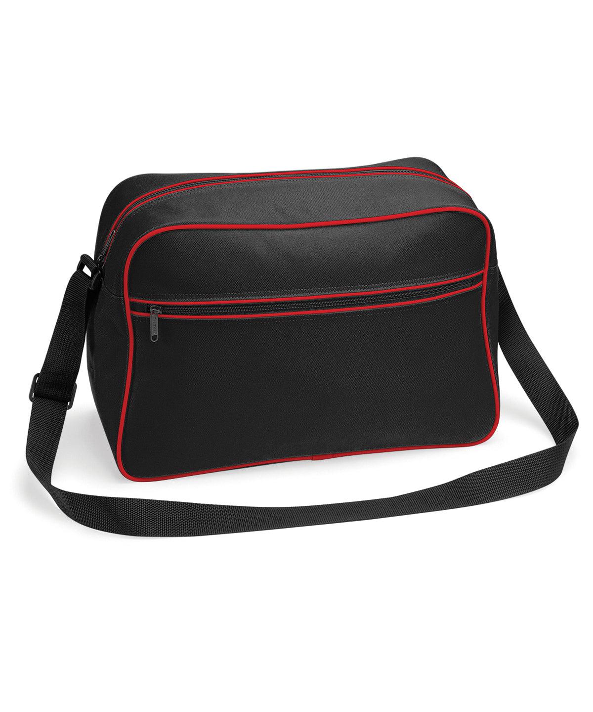 Black/Classic Red - Retro shoulder bag Bags Bagbase Bags & Luggage, Rebrandable Schoolwear Centres