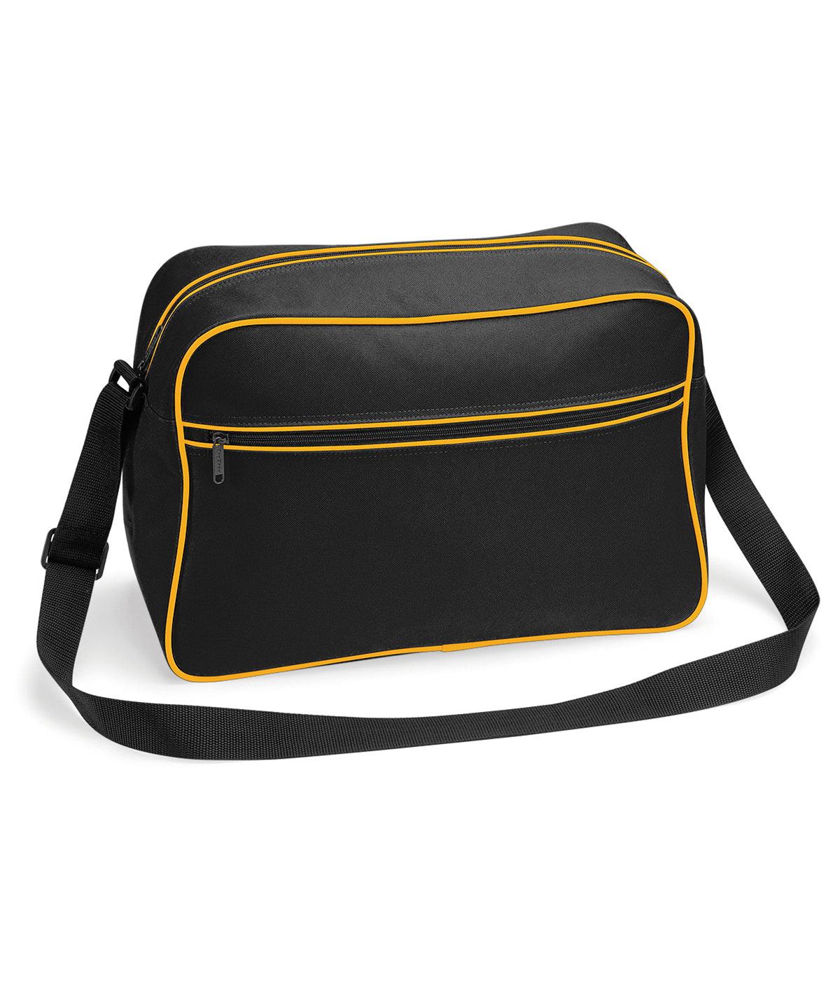 Black/Gold - Retro shoulder bag Bags Bagbase Bags & Luggage, Rebrandable Schoolwear Centres