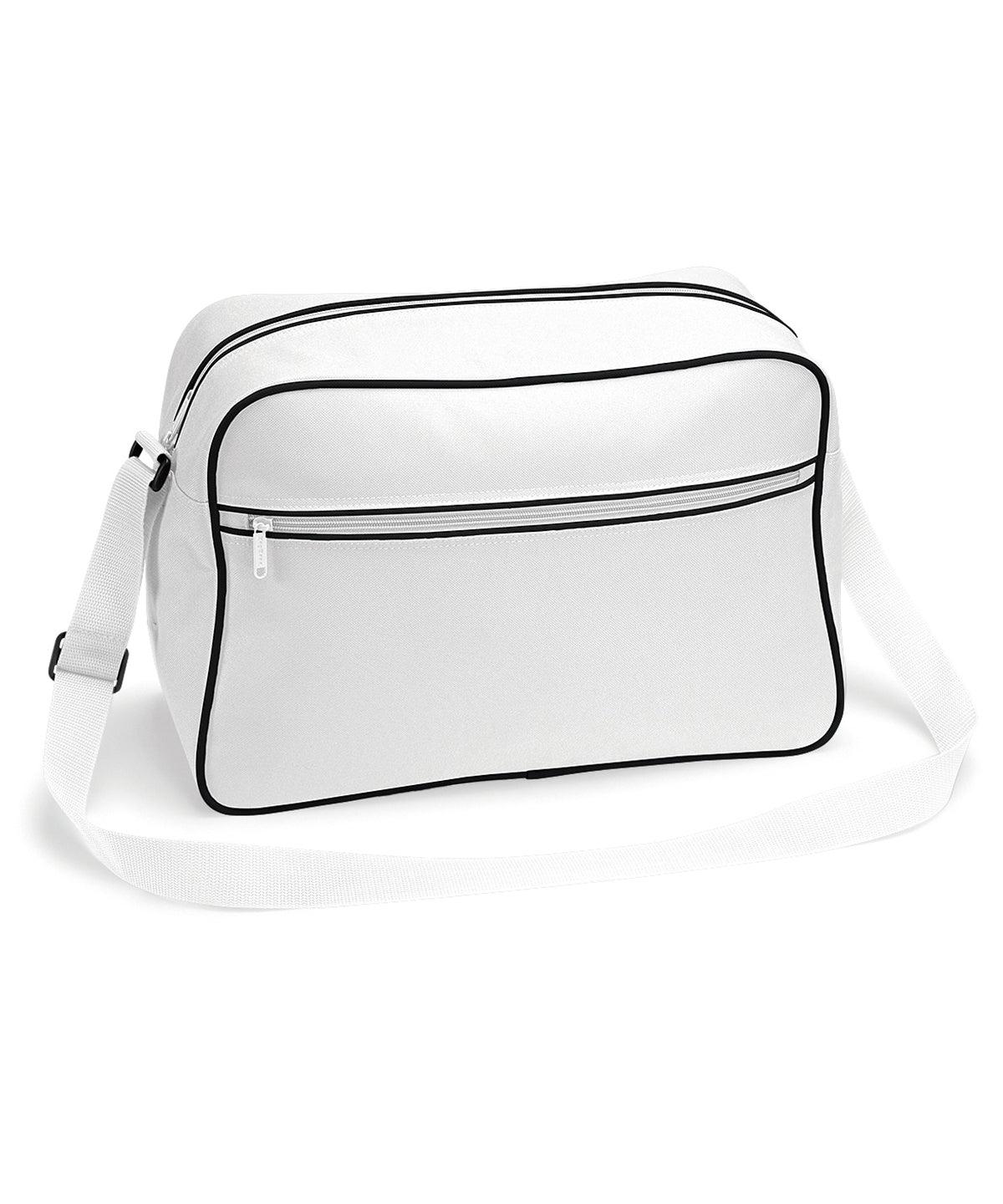 White/Black - Retro shoulder bag Bags Bagbase Bags & Luggage, Rebrandable Schoolwear Centres