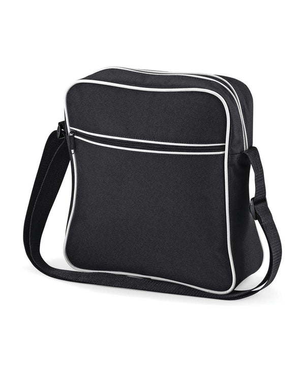 Black/White - Retro flight bag Bags Bagbase Bags & Luggage, Rebrandable Schoolwear Centres