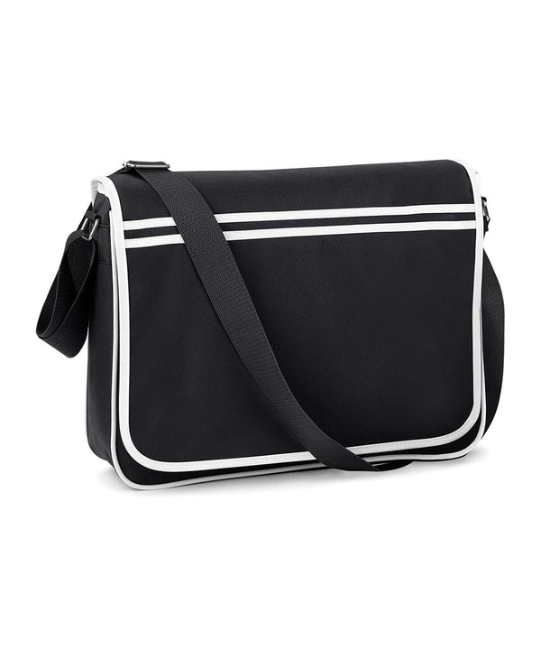 Black/White - Retro messenger Bags Bagbase Bags & Luggage, Rebrandable Schoolwear Centres