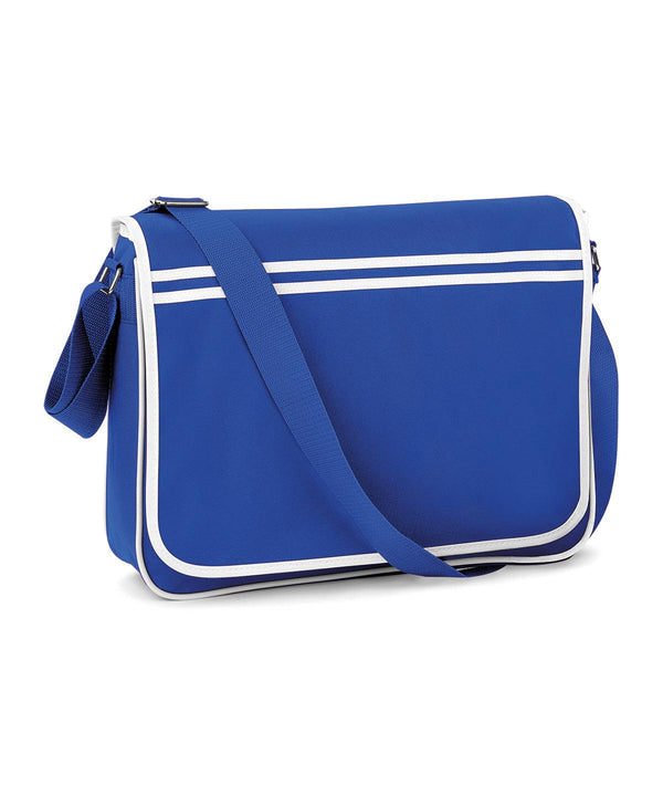 Bright Royal/White - Retro messenger Bags Bagbase Bags & Luggage, Rebrandable Schoolwear Centres