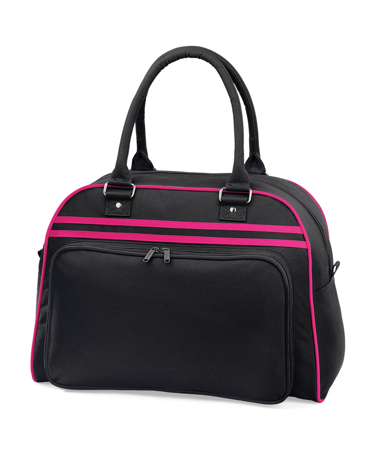 Black/Fuchsia - Retro bowling bag Bags Bagbase Bags & Luggage, Rebrandable Schoolwear Centres