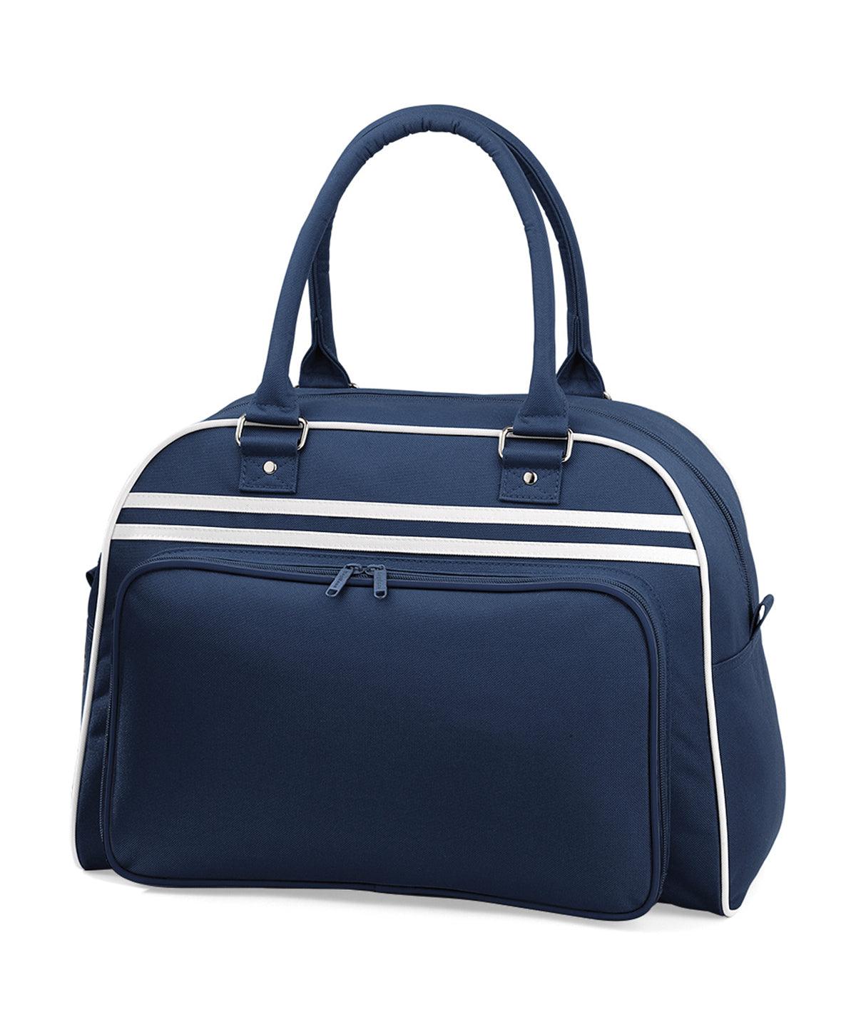 French Navy/White - Retro bowling bag Bags Bagbase Bags & Luggage, Rebrandable Schoolwear Centres