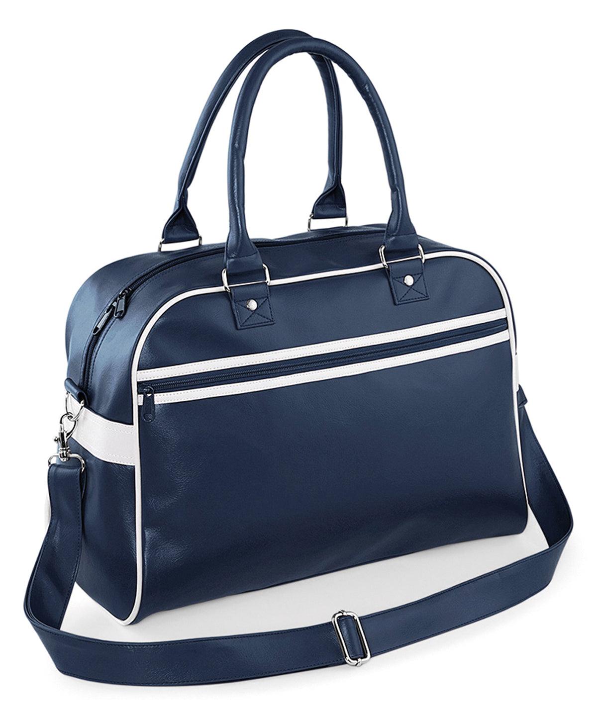 French Navy/White - Original retro bowling bag Bags Bagbase Bags & Luggage, Rebrandable Schoolwear Centres