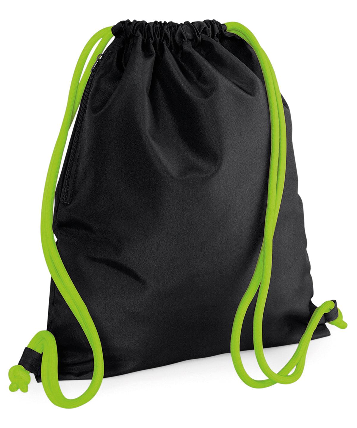 Black/Lime Green - Icon gymsac Bags Bagbase Bags & Luggage, Rebrandable Schoolwear Centres