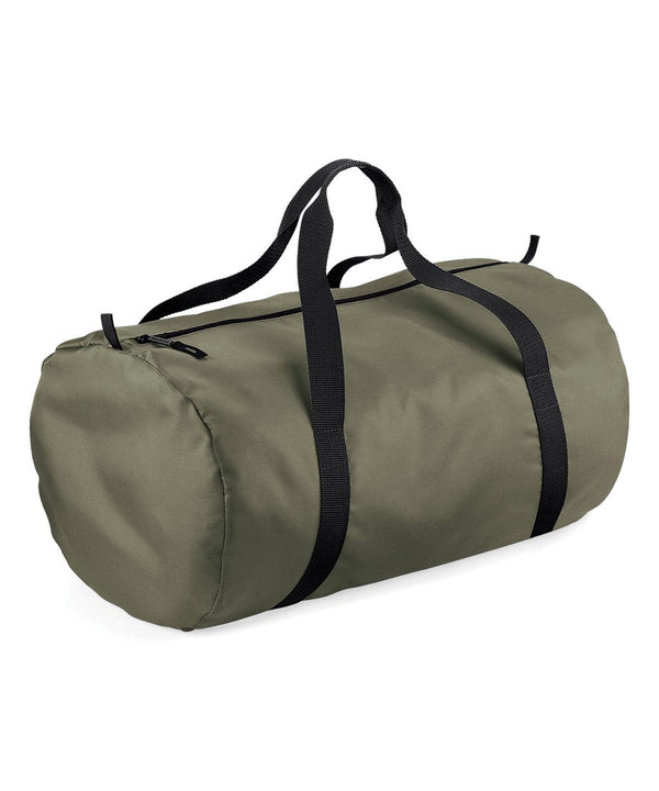 Olive Green/Black - Packaway barrel bag Bags Bagbase Bags & Luggage, Rebrandable Schoolwear Centres