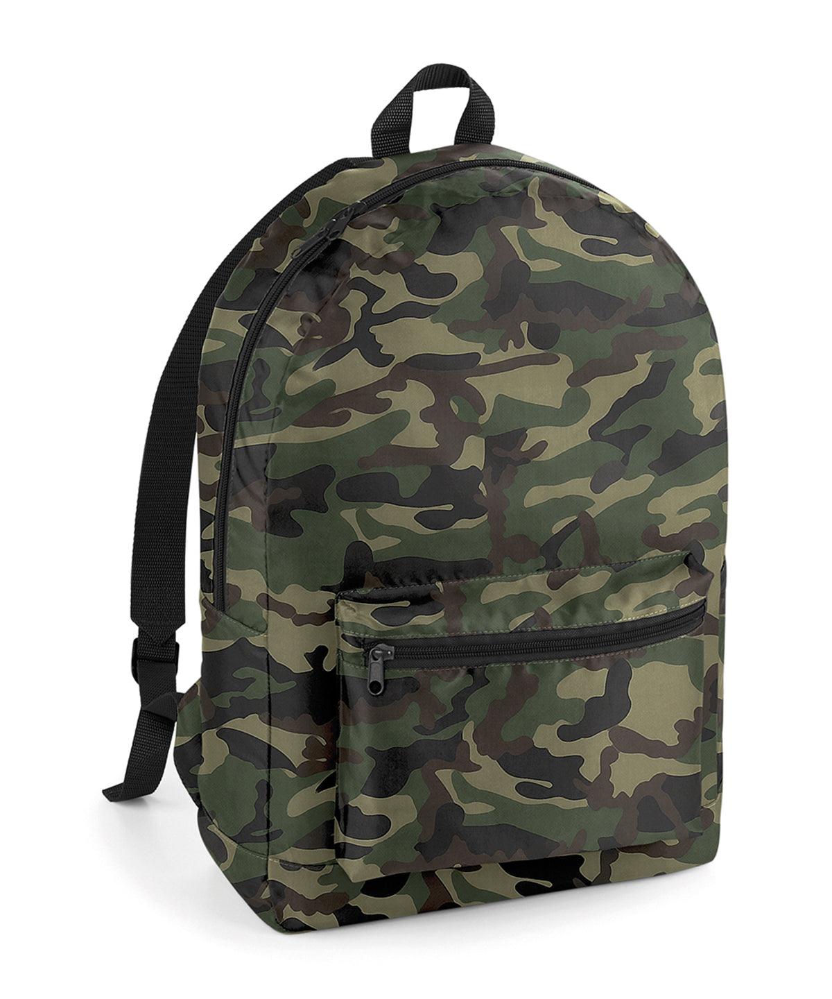 Jungle Camo/Black - Packaway backpack Bags Bagbase Bags & Luggage, Rebrandable Schoolwear Centres