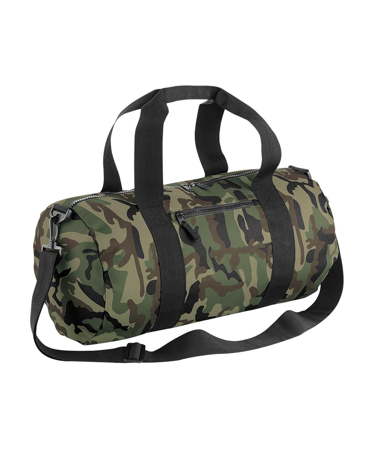 Jungle Camo - Camo barrel bag Bags Bagbase Bags & Luggage, Camo, Rebrandable Schoolwear Centres