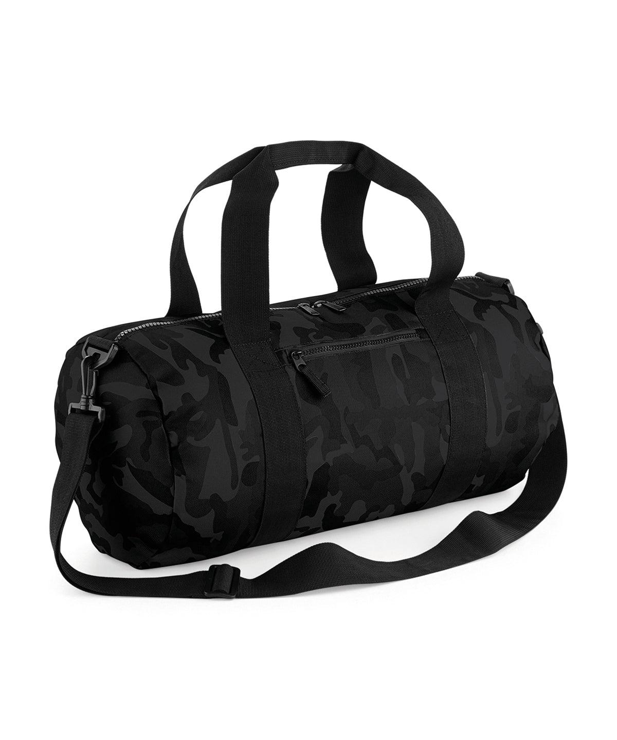 Midnight Camo - Camo barrel bag Bags Bagbase Bags & Luggage, Camo, Rebrandable Schoolwear Centres