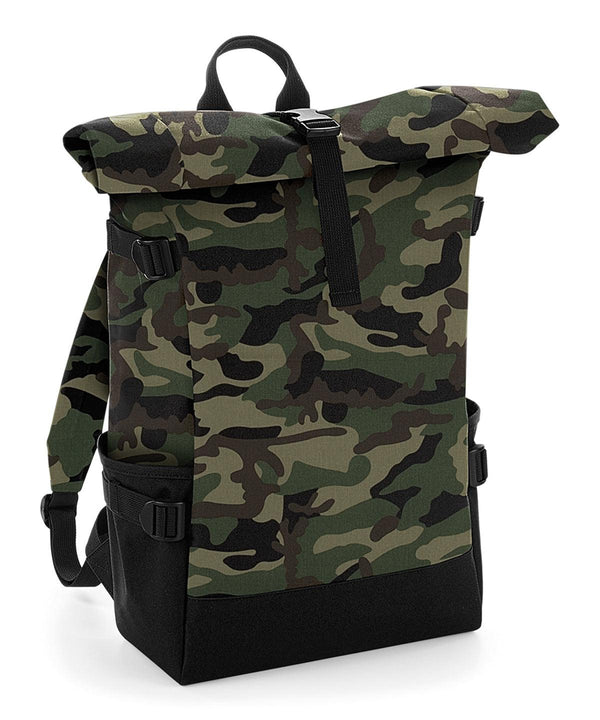 Jungle Camo/Black - Block roll-top backpack Bags Bagbase Bags & Luggage, Rebrandable Schoolwear Centres