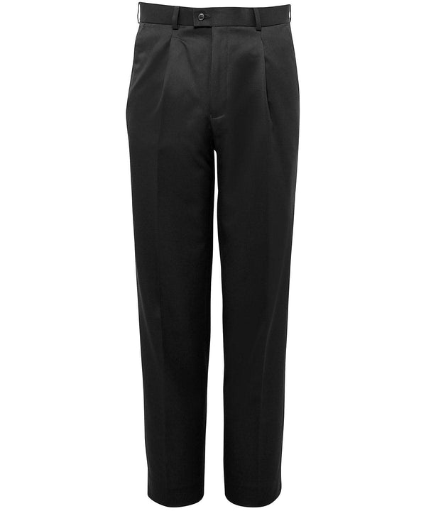 Black - Delta single pleat trousers Trousers Brook Taverner Aprons & Service, Raladeal - Recently Added, Tailoring, Trousers & Shorts, Workwear Schoolwear Centres