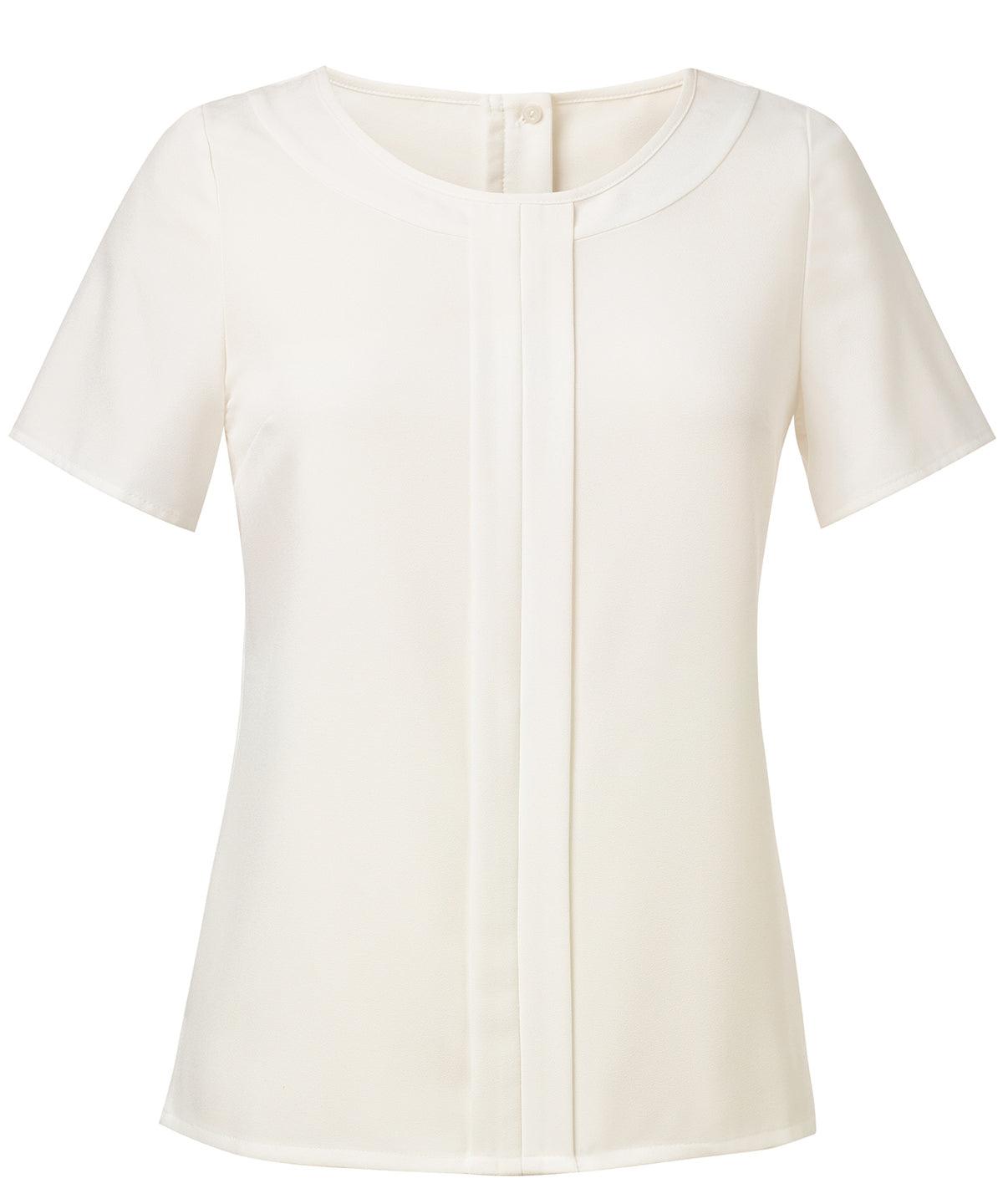 Cream - Women's Felina crêpe de chine short sleeve blouse Blouses Brook Taverner Plus Sizes, Raladeal - Recently Added, Shirts & Blouses, Women's Fashion Schoolwear Centres