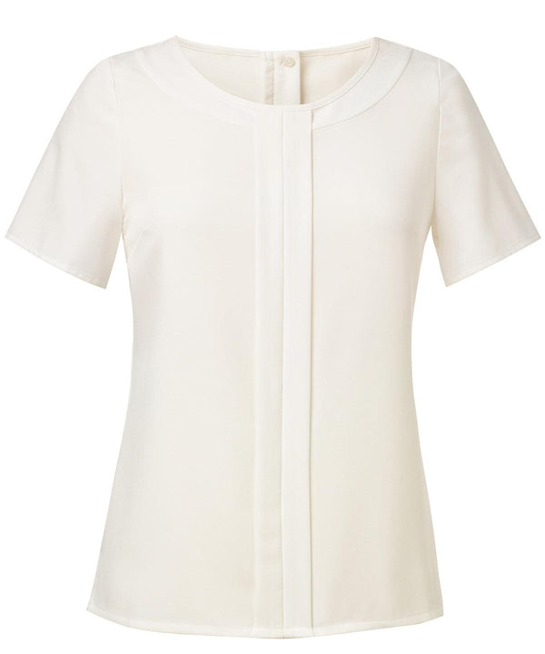 Cream - Women's Felina crêpe de chine short sleeve blouse Blouses Brook Taverner Plus Sizes, Raladeal - Recently Added, Shirts & Blouses, Women's Fashion Schoolwear Centres