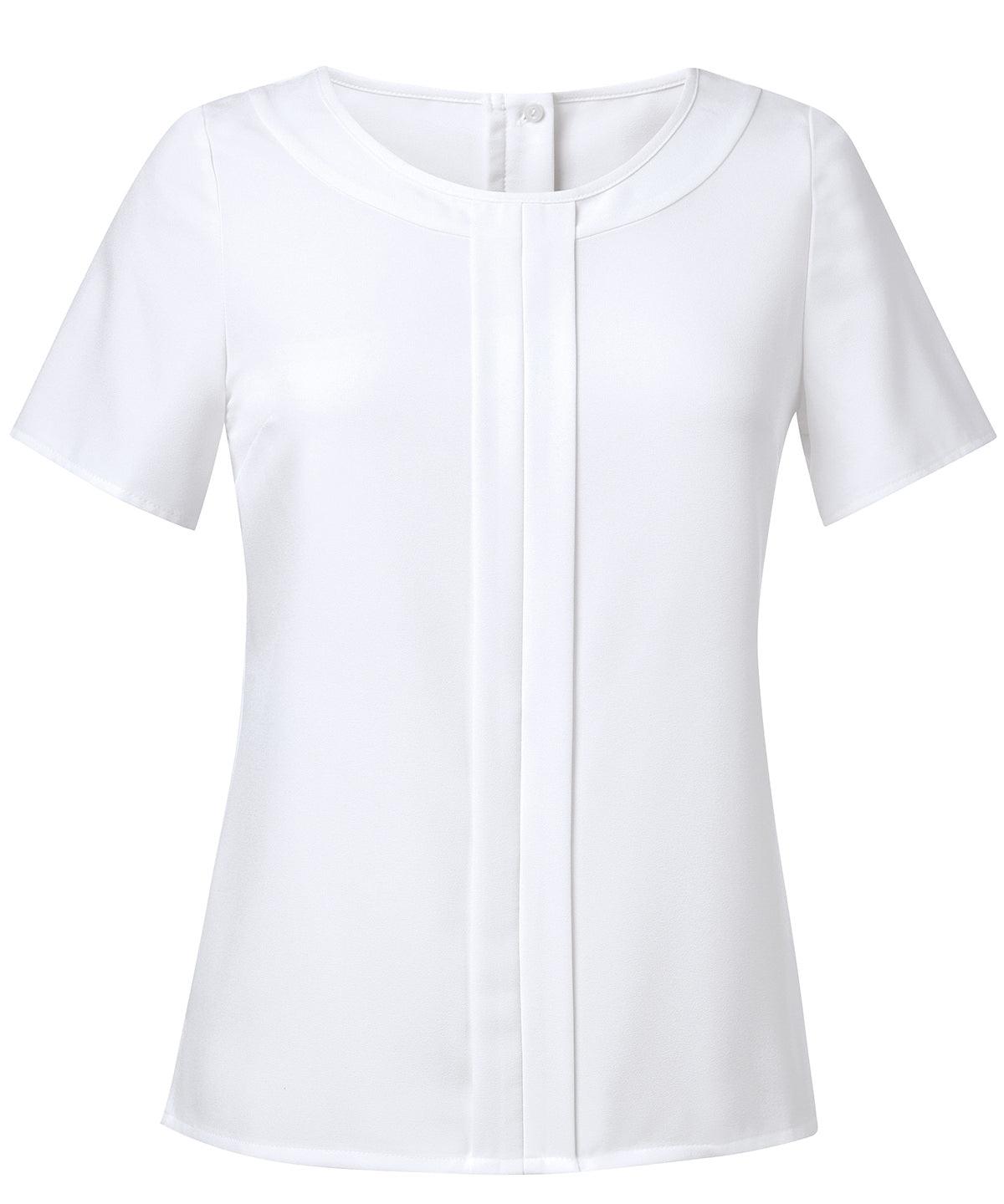 White - Women's Felina crêpe de chine short sleeve blouse Blouses Brook Taverner Plus Sizes, Raladeal - Recently Added, Shirts & Blouses, Women's Fashion Schoolwear Centres