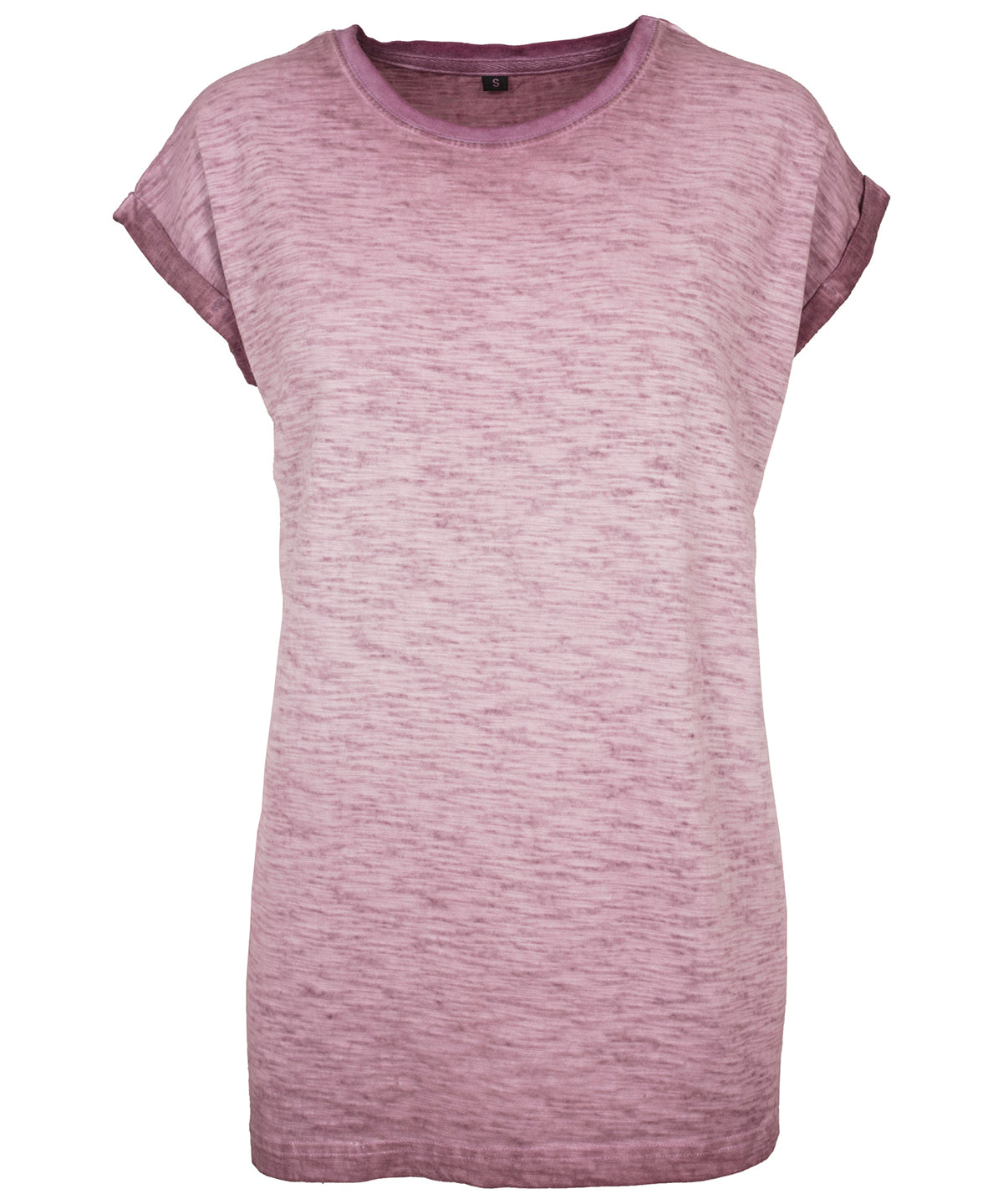 Women's spray dye extended shoulder tee