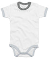 White/Heather Grey Melange - Ringer bodysuit Bodysuits Babybugz Baby & Toddler, Organic & Conscious, Rebrandable Schoolwear Centres