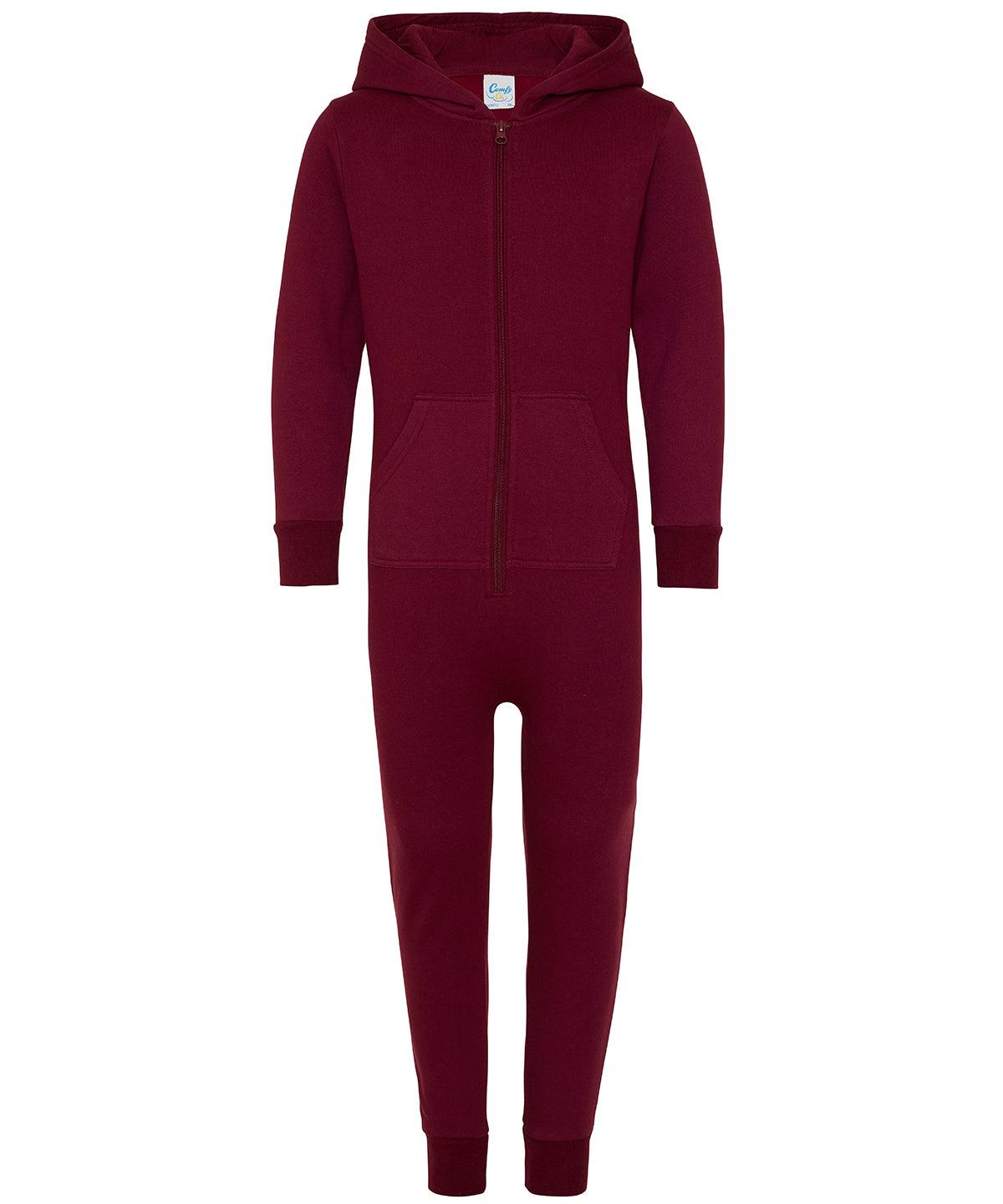 Burgundy - Kids all-in-one Onesies Comfy Co Gifting, Junior, Lounge & Underwear, Must Haves, Sale, Winter Essentials Schoolwear Centres