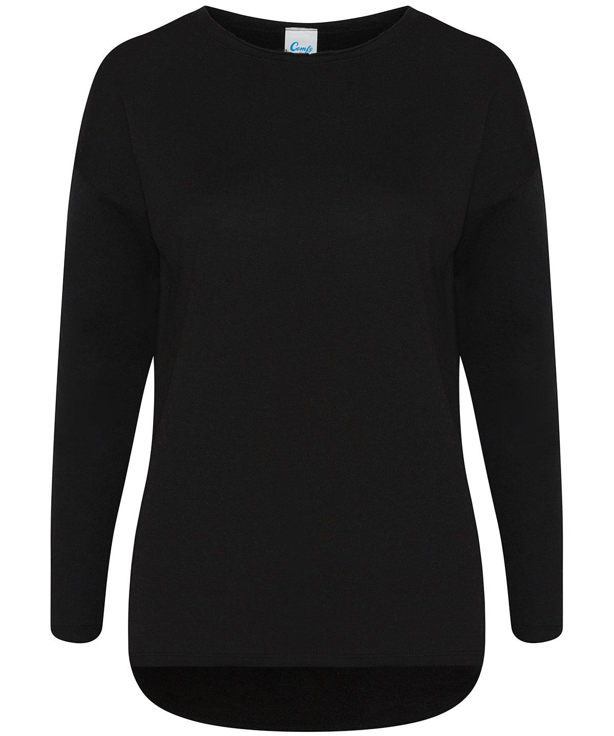 Black - Gals oversized sweatshirt Sweatshirts Comfy Co Lounge & Underwear, Sale, Sweatshirts Schoolwear Centres