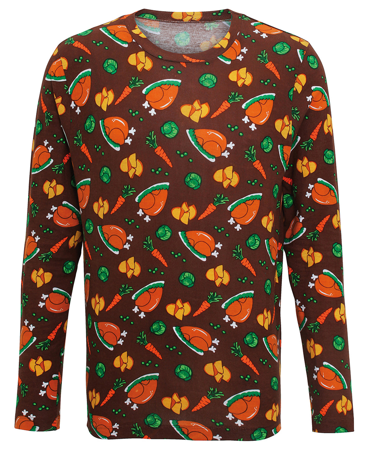 Long sleeve tee with Christmas dinner print