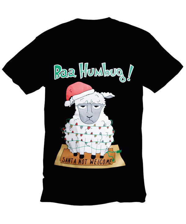Black Bah Humbug - Christmas t-shirt T-Shirts The Christmas Shop Christmas Schoolwear Centres