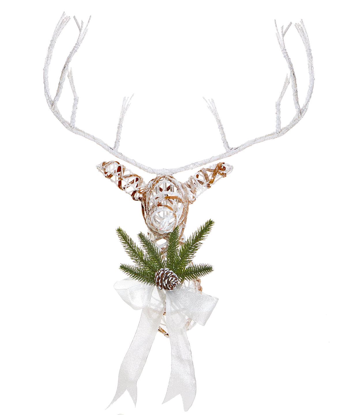 White - Small rattan reindeer Christmas Decorations The Christmas Shop Christmas Schoolwear Centres